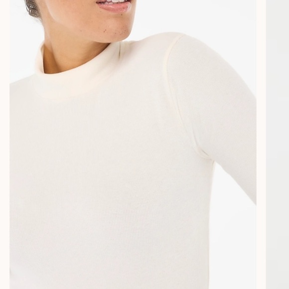 J crew Ribbed-knit mockneck top ivory - Picture 2 of 4